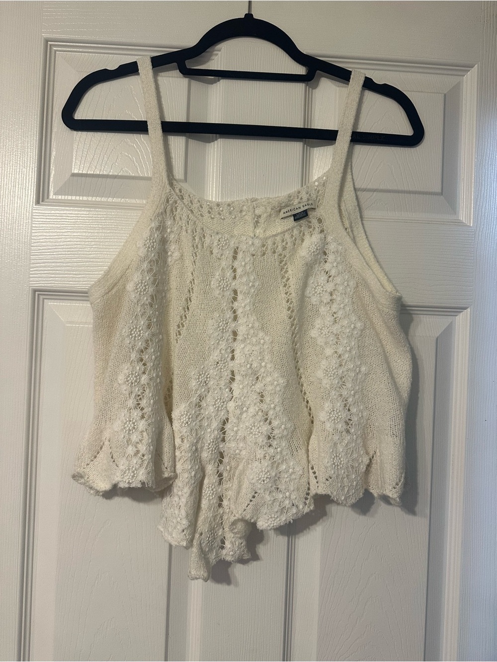 American Eagle Outfitters Ivory Crochet Camisole Tank